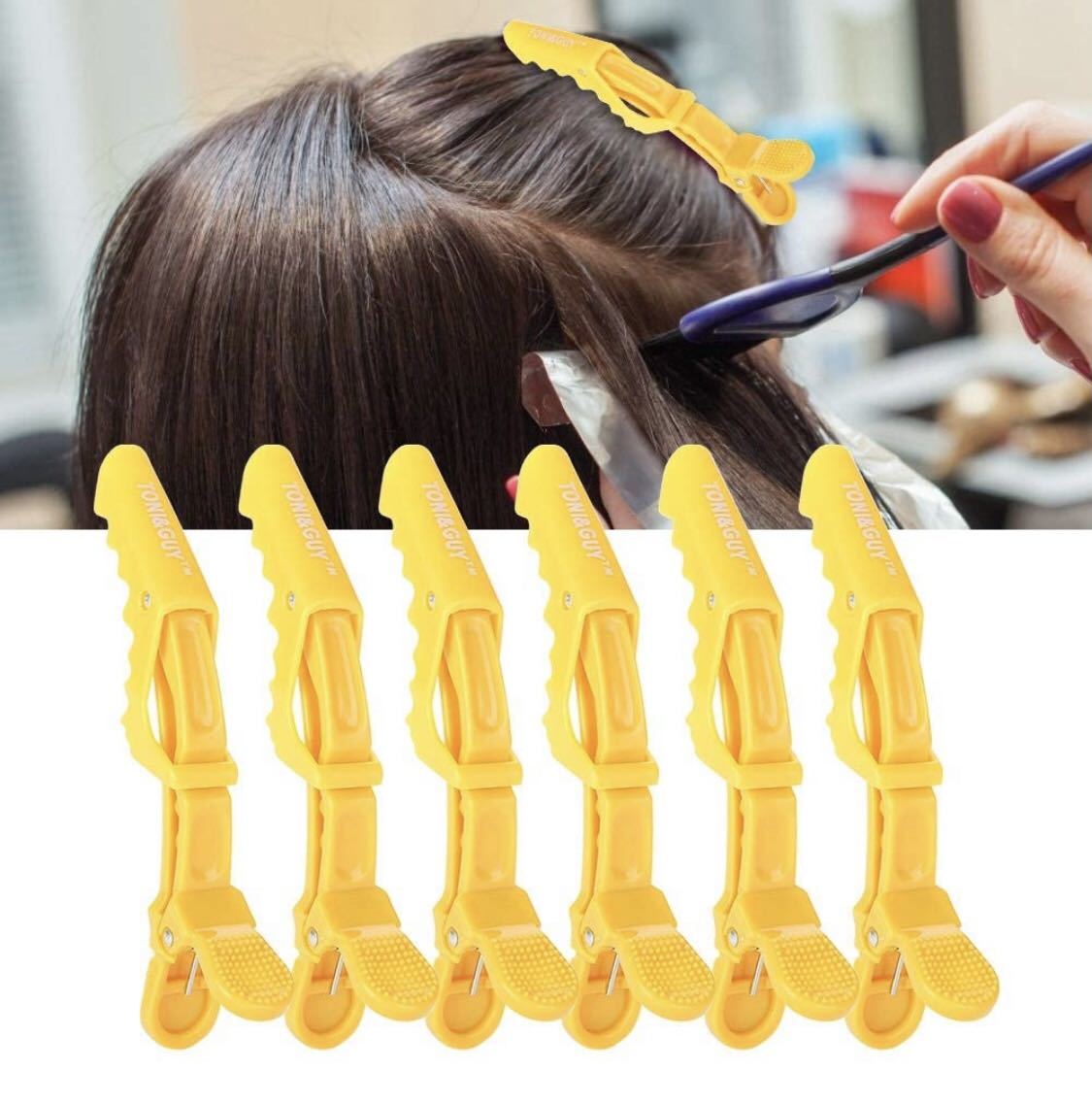 汚れあり ヘアクリップ ワニヘアピン 女性用 スタイリングヘアピン プラスチック サロン 美容院 ヘアピン 気丈 滑り止め 6個拍卖