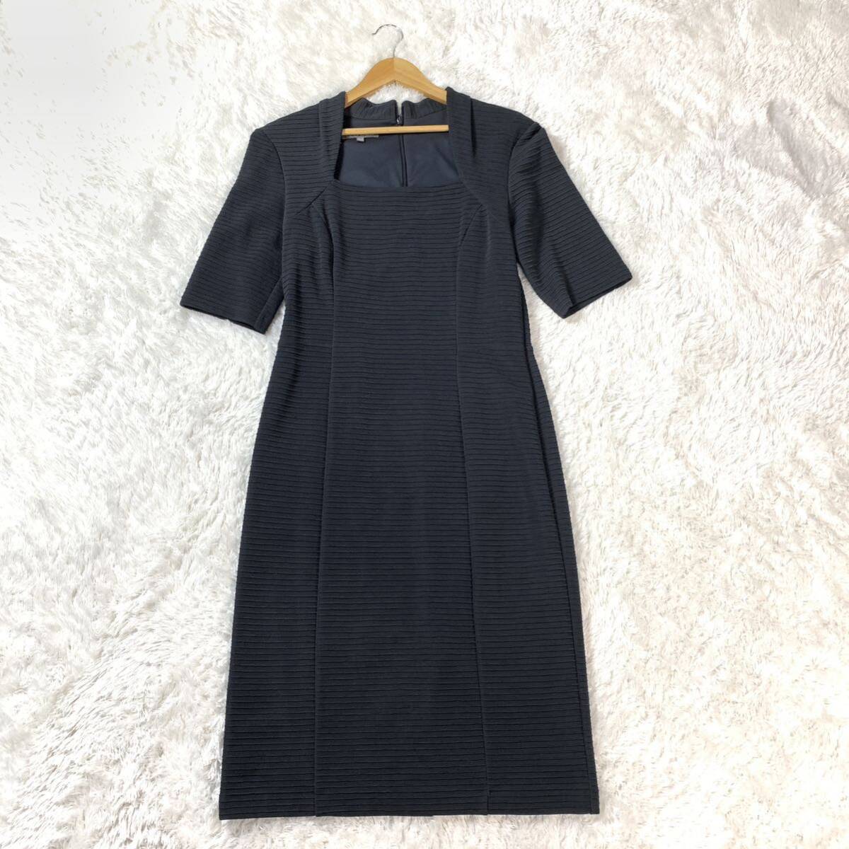 ローラアシュレイ 半袖ワンピース ロング ブラック 38 YA6686拍卖