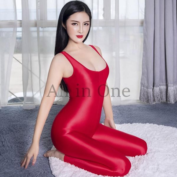 116-64-29 クロッチ ジッパー 光沢 ツヤツヤ ジャンプスーツ 【レッド,Fサイズ】仮装 コスプレ エロ セクシー レースクイーン .2拍卖