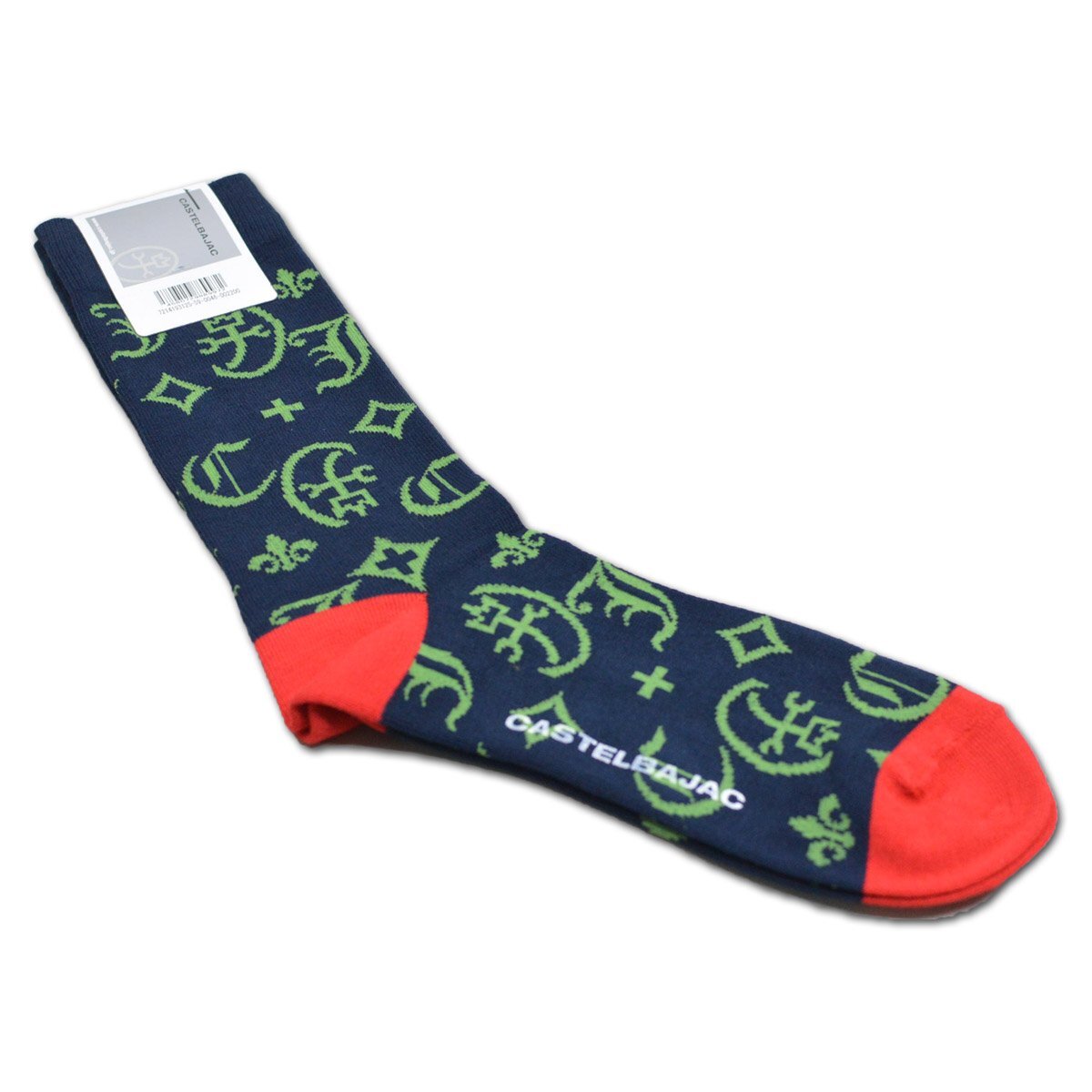 2024新作【カステルバジャック】メンズ 靴下 ソックス 紺 7214193125-59 CASTELBAJAC カジュアル ゴルフ メール便可 ポップ おしゃれ @拍卖