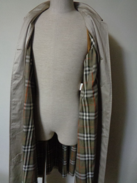 Vintage バーバリー Burberrys ノバチェック ステンカラーコート バルマカーン レディース 9AR ベージュ ライトグレー拍卖