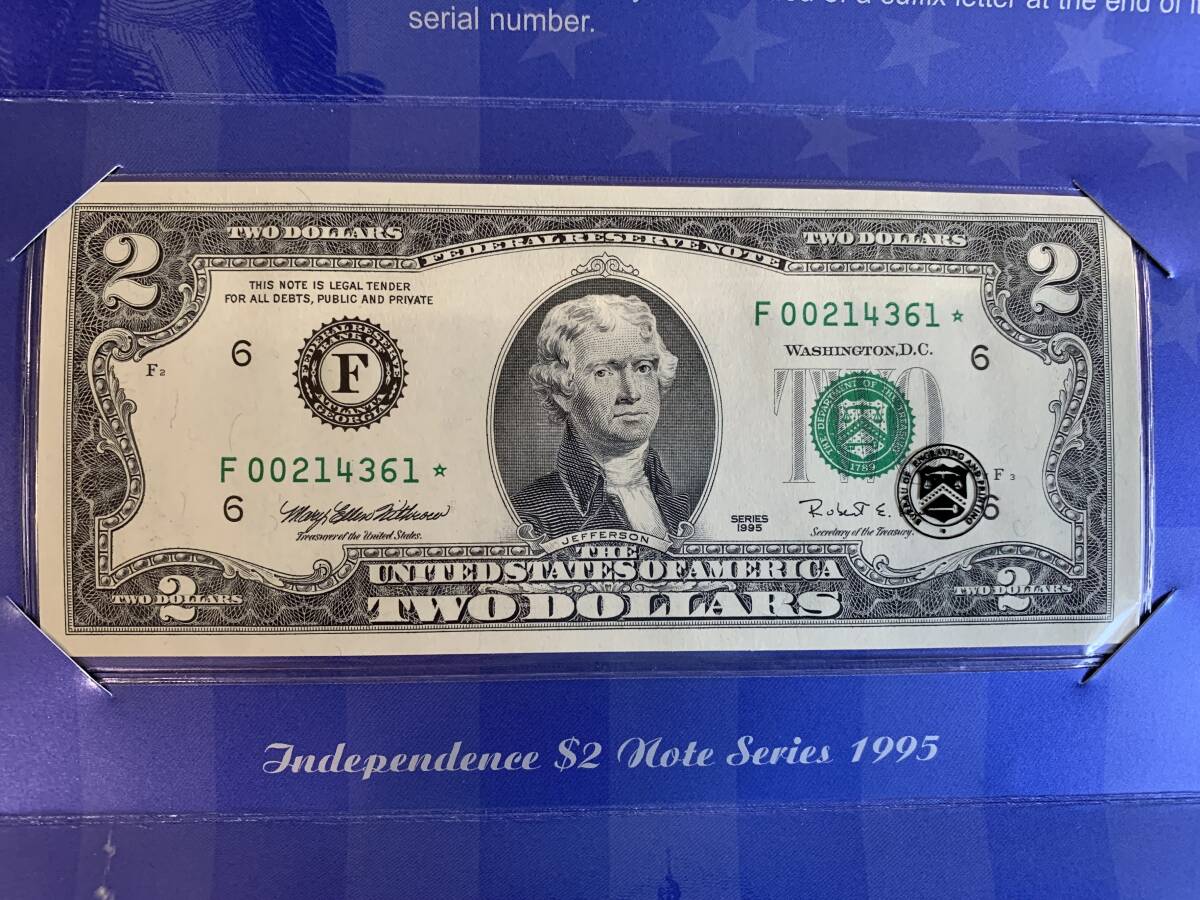 アメリカ 2ドル札 ☆スターノート★ $2札 米ドル 紙幣 ラッキー 幸運 受験 専用ケース付き TOEIC TOEFL 留学のお守りに 財務省印刷局発行拍卖