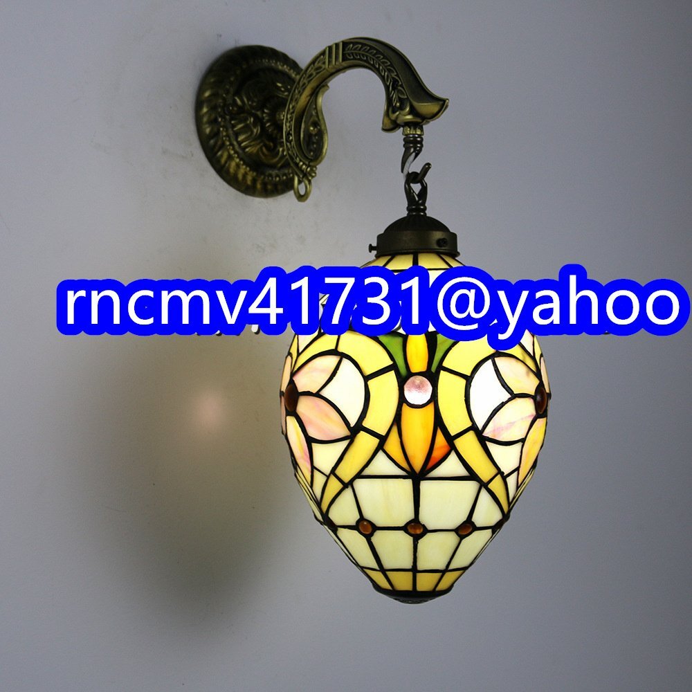 「81SHOP」 芸術品◆稀少品ウォールライト ステンドランプ 照明 花柄 ステンドグラス アンティーク レトロな雰囲気 ティファニー 室内装飾拍卖