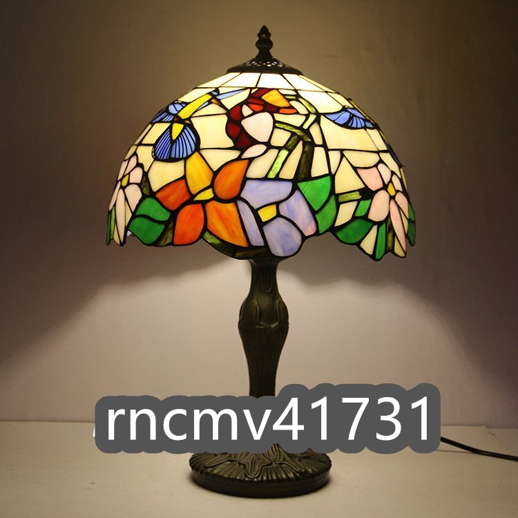 「81SHOP」 ステンドグラス ステンドランプ テーブルスタンド 花柄 ティファニー レトロな雰囲気 照明 室内装飾拍卖