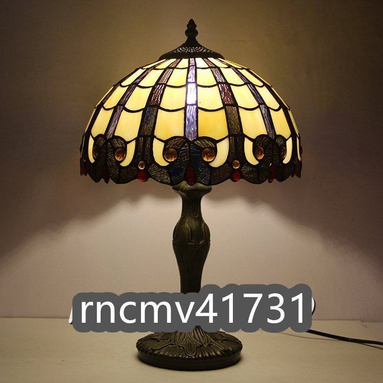 「81SHOP」 ステンドグラス ステンドランプ テーブルスタンド 花柄 レトロな雰囲気 ティファニー 照明 室内装飾拍卖