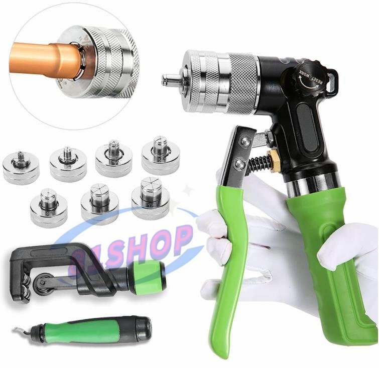 「81SHOP」油圧式 手動式 3/8”~1-1/8” 拡管用 パイプエキスパンダー アルミ ヘッド7個付き冷蔵庫 エアコン 銅 チューブエキスパンダー拍卖