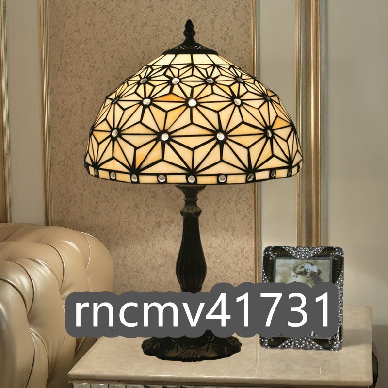 「81SHOP」 独特ステンドランプ ステンドグラス アンティーク 花柄 レトロな雰囲気 室内装飾 ティファニー 照明 テーブルスタンド拍卖