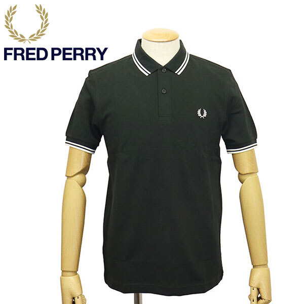 FRED PERRY (フレッドペリー) M3600 TWIN TIPPED FRED PERRY SHIRT ティップライン ポロシャツ FP536 T50NIGHT GREEN XL拍卖