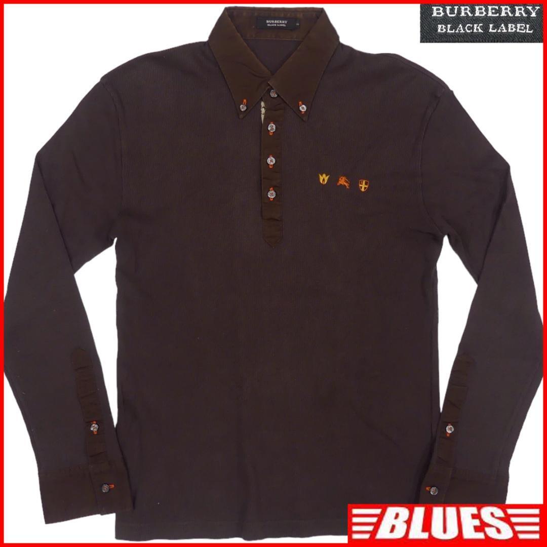 即決★日本製 BURBERRY BLACK LABEL★メンズL 廃版 ニット セーター バーバリーブラックレーベル 3 茶 三陽商会 モノグラム 刺繍拍卖