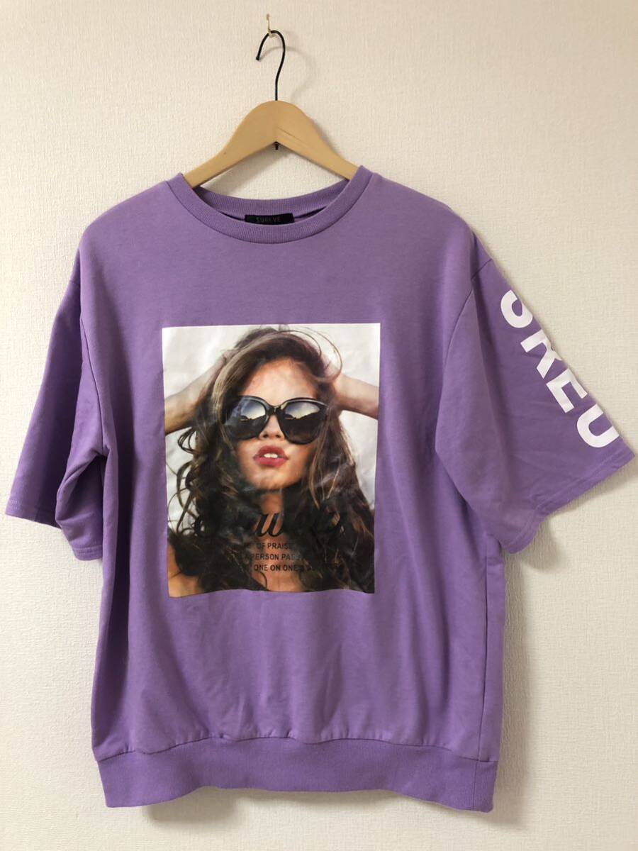プリント トレーナー Lサイズ パープル拍卖