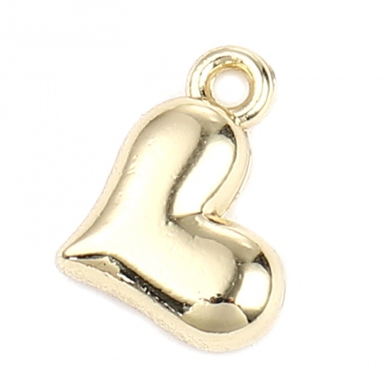 エナメルチャームペンダントトップ(ミニハート形)ゴールド色 2個入拍卖