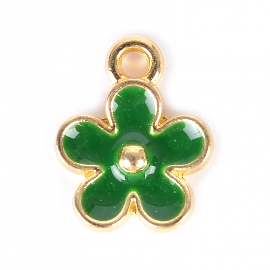 エナメルチャームペンダントトップ(小花形D)1個 アクセサリー用パーツ拍卖