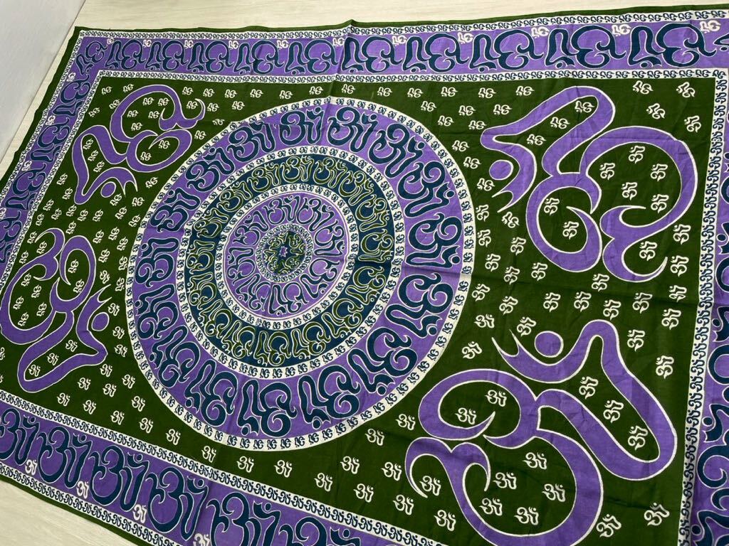 ◆150×220cm◆新品◆マルチクロス*マルチカバー*テーブルクロス*ベットカバー*アジアン*インド製品◆グリーン・紫拍卖