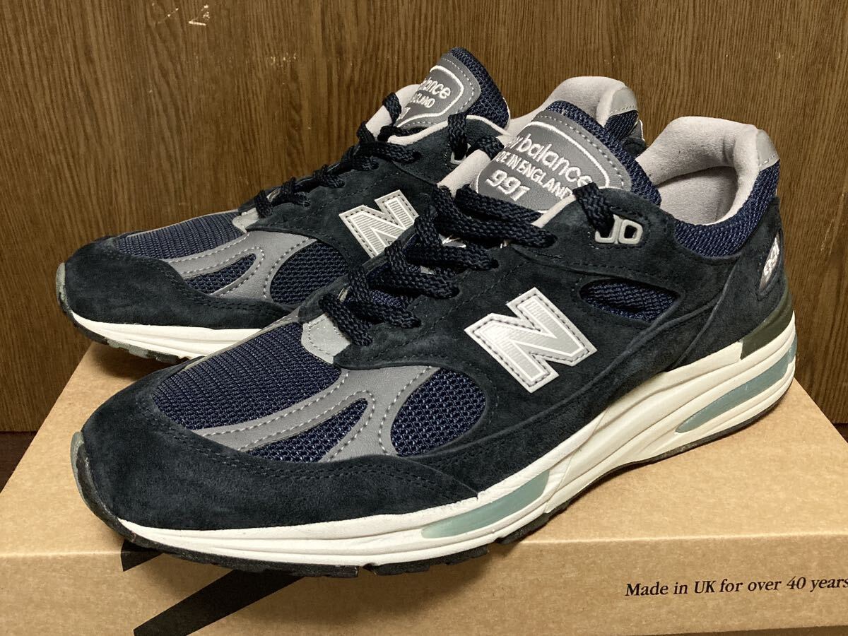 23年製 NEW BALANCE U991 991 NV2 V2 ニューバランス MADE IN ENGLAND UK イギリス 英国製 NAVY SUEDE ネイビー スエード US8.5拍卖
