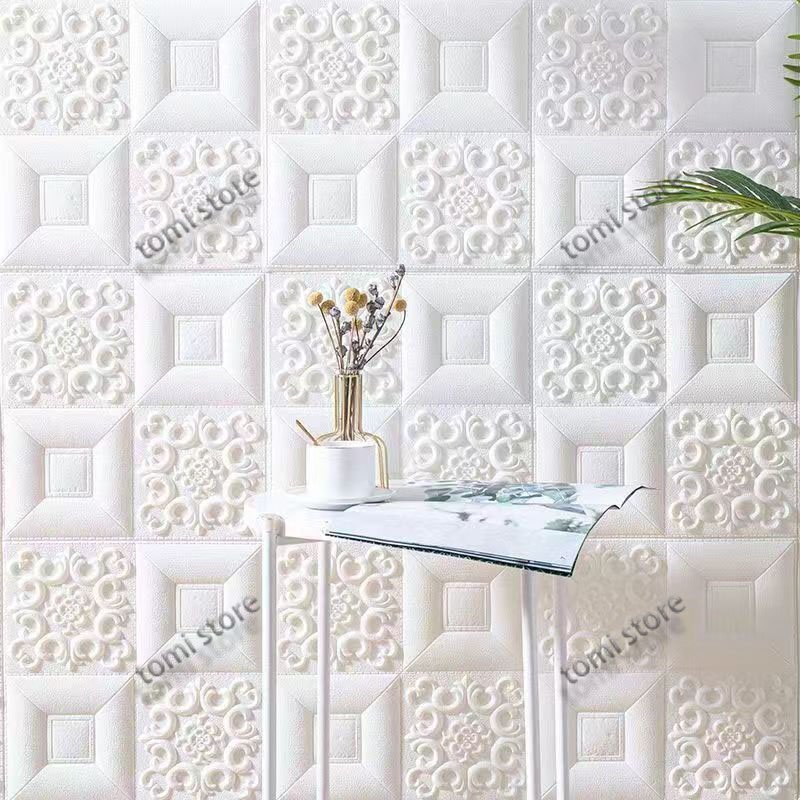 大好評☆極美品☆20枚 70cm×70cm 背景壁 3D立体レンガ模様壁紙 防水 汚い防止 カビ防止 エコ素材 未使用拍卖