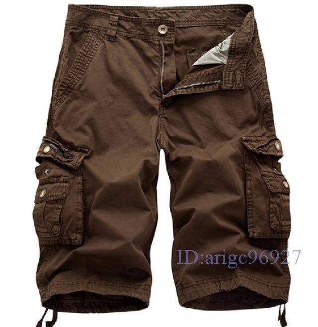 Q984☆新品ショートパンツ メンズ カーゴパンツ カーゴショートパンツ 作業着 短パン 半ズボンミリタリパンツ 半パン 夏w30~w40 コーヒー拍卖