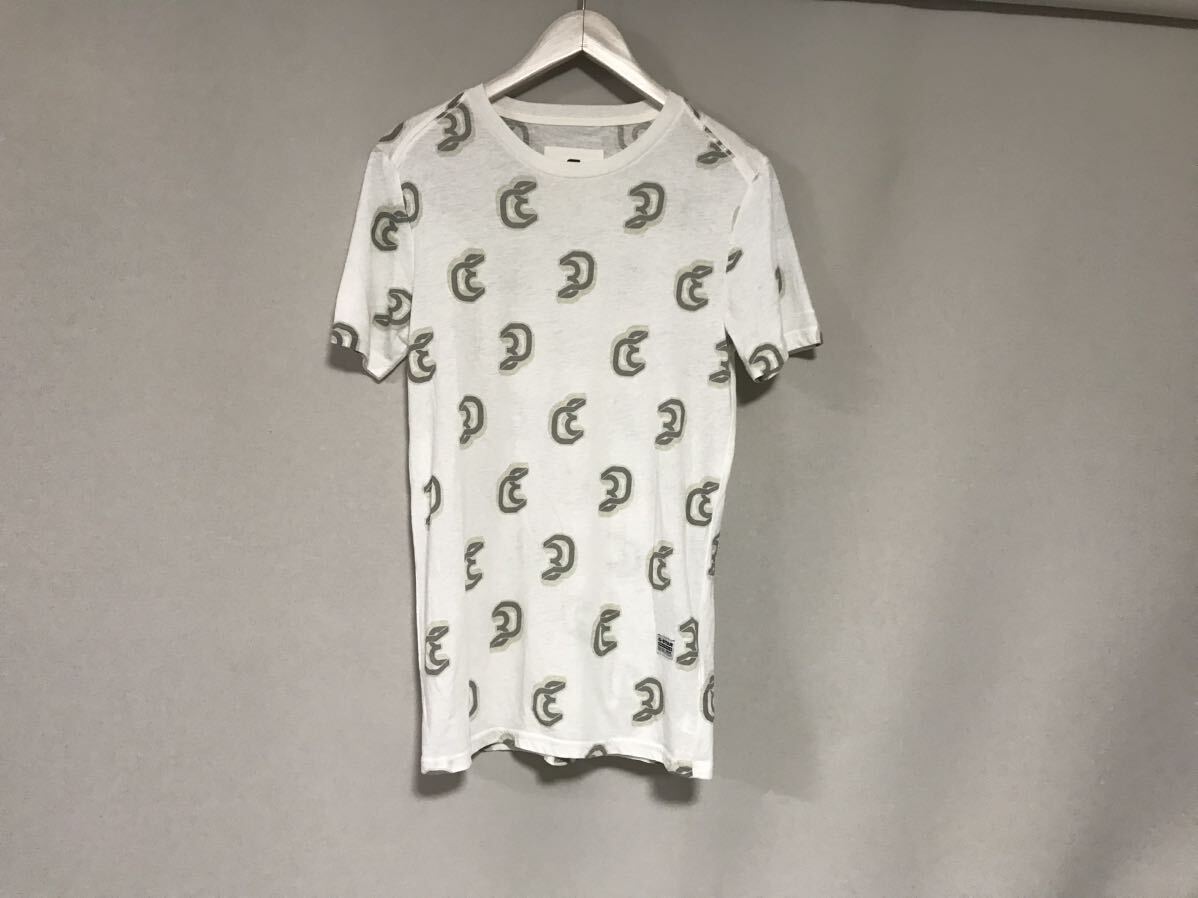 本物ジースターロウGSTARRAWコットンプリント半袖Tシャツメンズサーフアメカジミリタリーワークビジネススーツ白ホワイトS拍卖