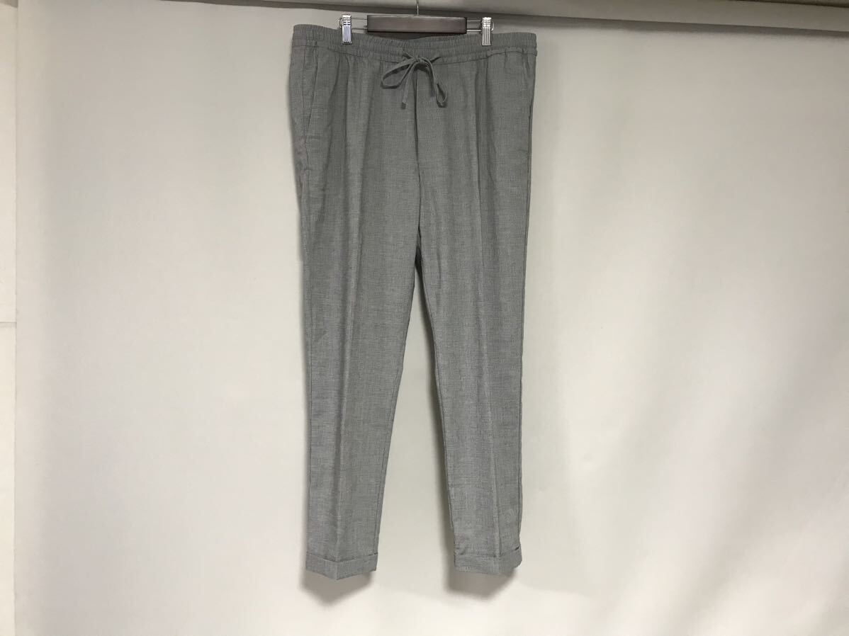 新品同様本物エイチアンドエムH&MイージーサマースラックスパンツサーフミリタリービジネススーツメンズLライトグレー拍卖