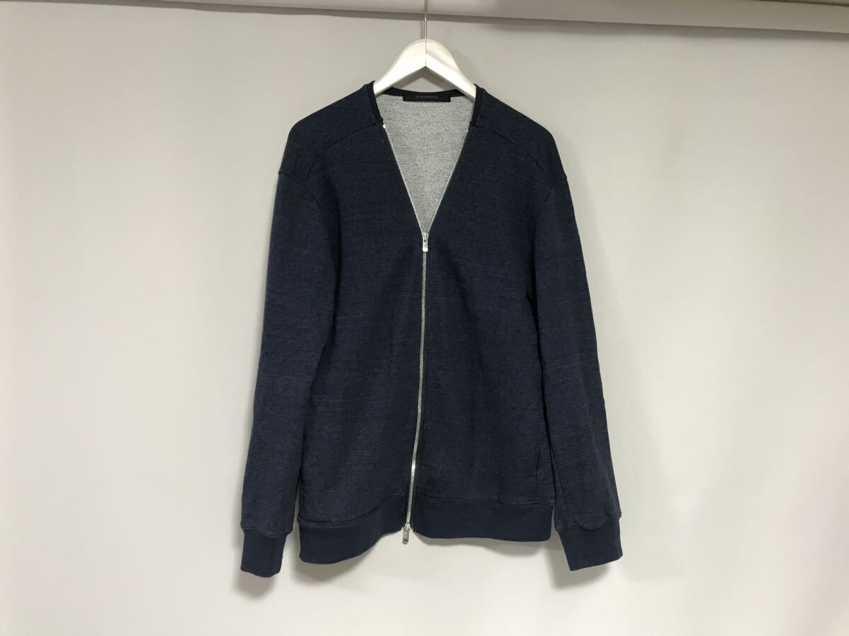 本物デザインワークスDESIGNWORKSコットンシップノーカラースウェット長袖トレーナーサーフアメカジミリタリービジネススーツ紺Mメンズ拍卖