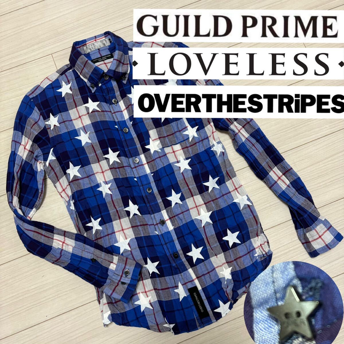 別注 コラボ■ラブレス ギルドプライム オーバーザストライプス■星スター シャツ拍卖