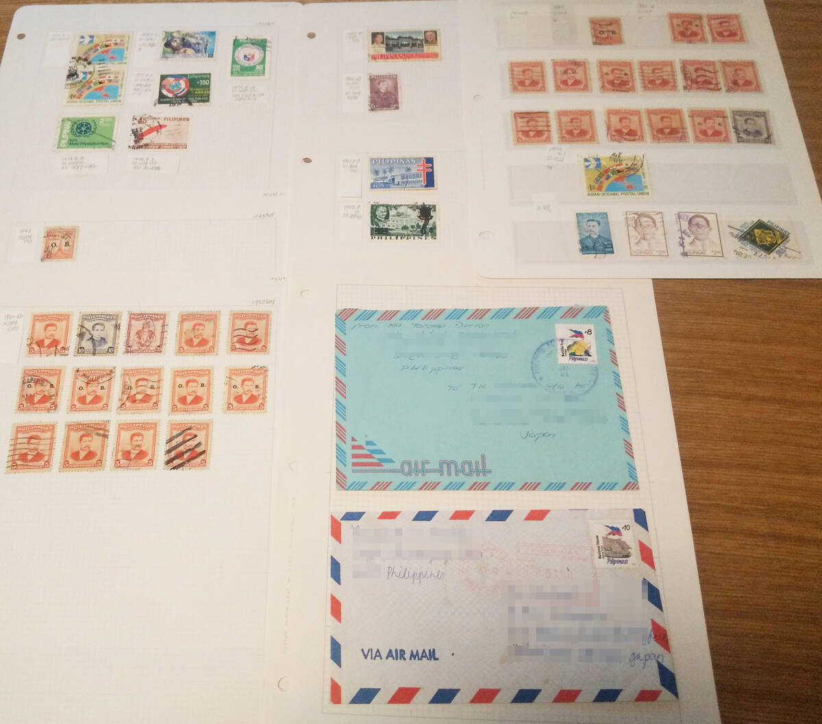 フィリピン使用済み切手1947年~1977年発行46枚 エンタイア2枚 長期保管品拍卖