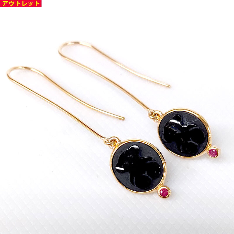 アウトレット! TOUS トウス シルバー925 ピアス カメエ くま 712323500 オニキス・ルビー SV925 PGメッキ 送料無料 並行輸入品拍卖