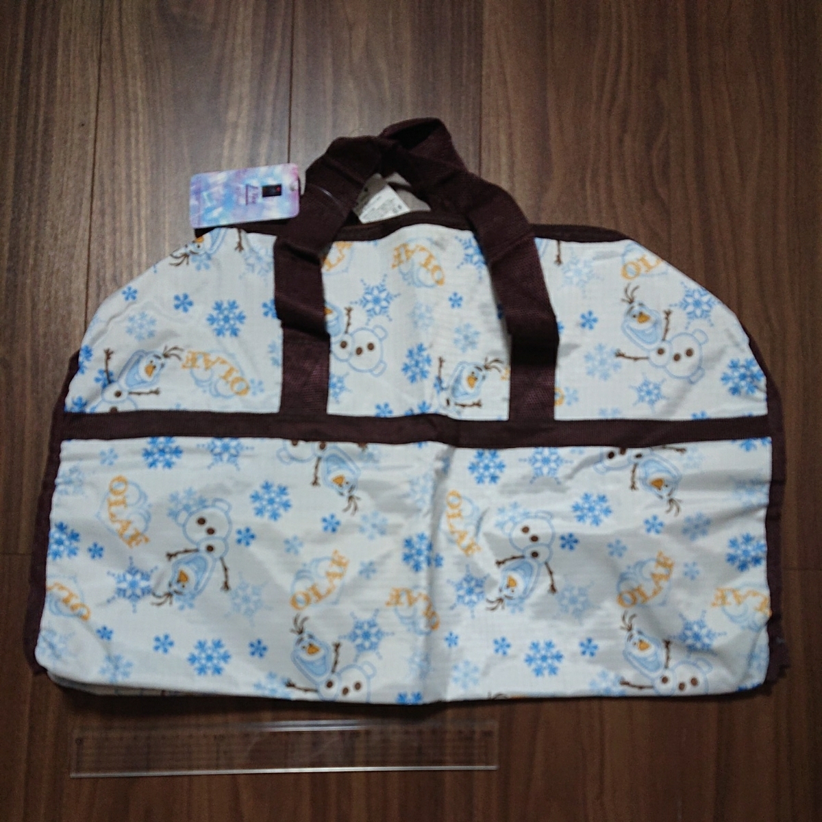 新品★ボストンバッグ★アナ雪★オラフ★白×水色×茶★旅行鞄★女児バッグ拍卖