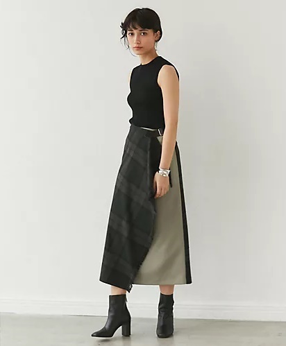 美品 オニールオブダブリン チェック ラップスカート ガリャルダガランテ別注 チェック GB8 F36 I40 US6拍卖