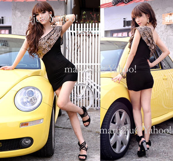 〆 【匿名可】Lサイズ 豹柄 マイクロミニドレス ANI-28拍卖