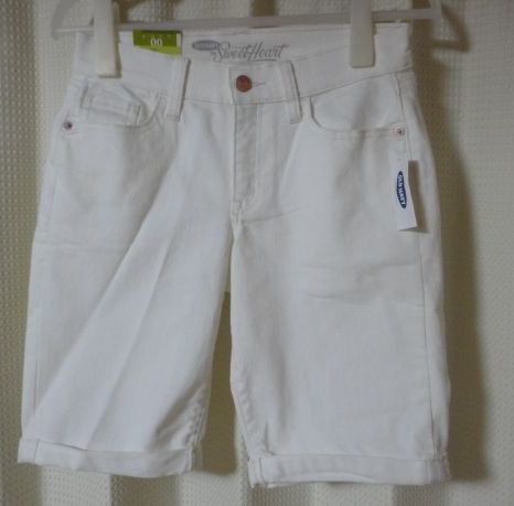新品 OLD NAVY オールドネイビー ホワイトデニム ハーフパンツ 00拍卖