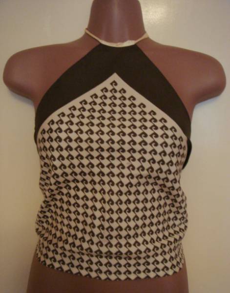 ビンテージヴィンテージvintage古着pierre cardin(ピエール・カルダン)リメイクスカーフホルターネックトップス拍卖