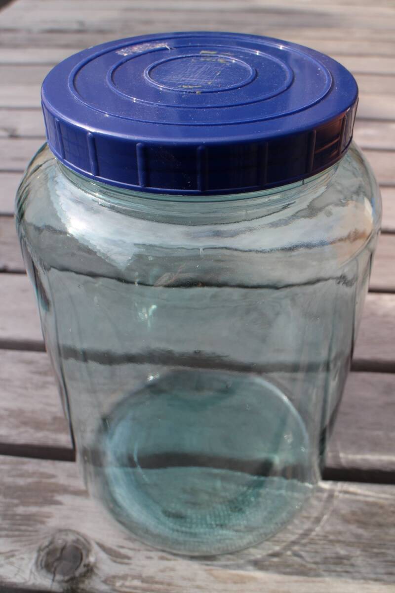 【賢くお買い物♪】美しいブルーガラス★昭和レトロガラス瓶 古物菓子瓶ストッカーアジアンアンティーク骨董品プレミアム大正ロマン硝子拍卖