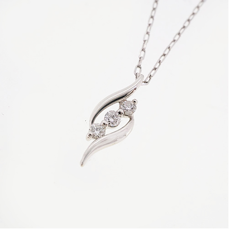 【jv457】ダイヤモンド ネックレス/0.1ct/Pt950 プラチナ/未使用拍卖