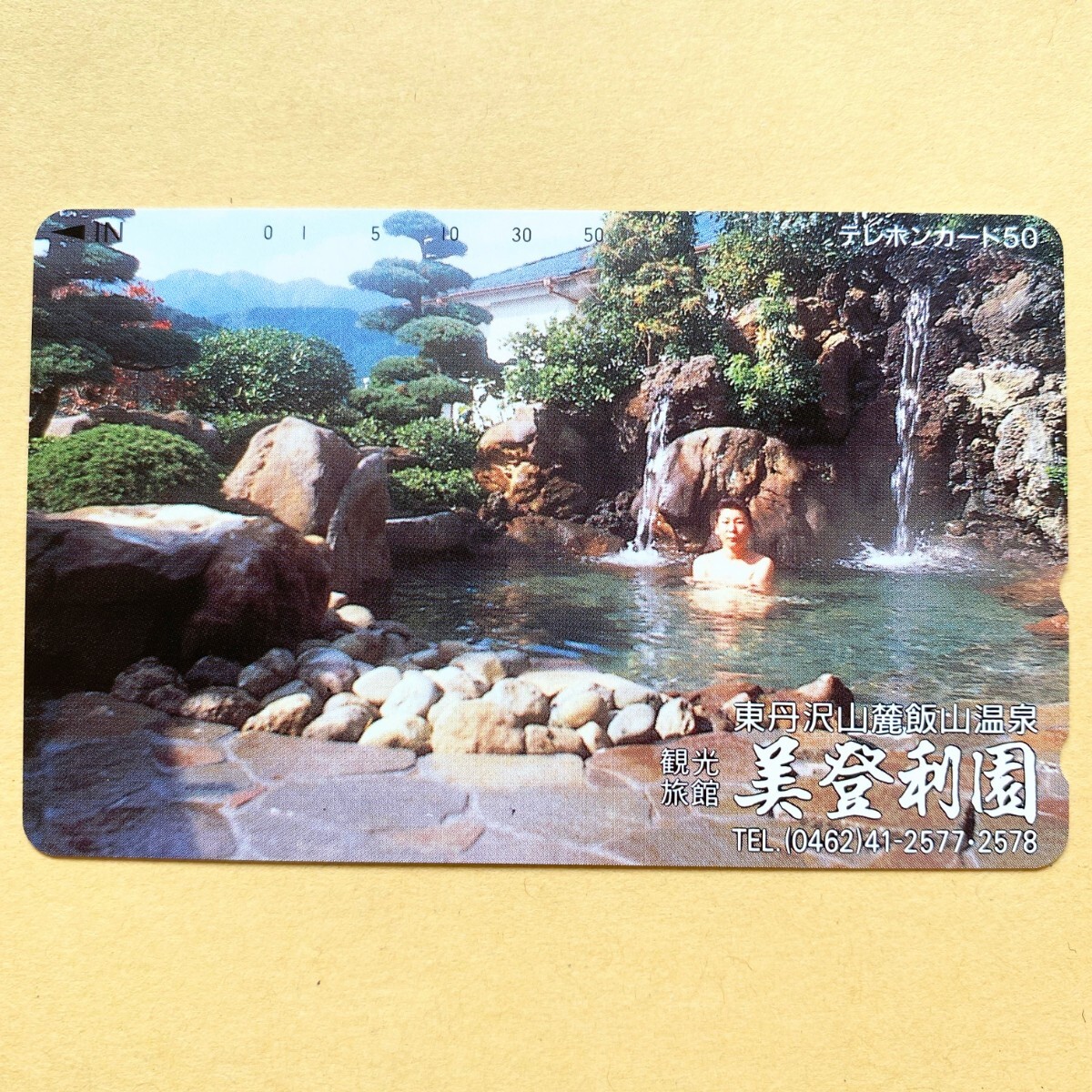 【未使用】温泉テレカ 50度 東丹沢山麓飯山温泉 観光旅館 美登利園拍卖