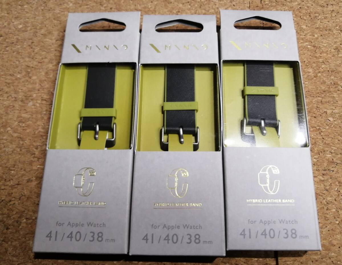 【3本】エレコム Apple Watch 41/40/38mm MINIO レザーバンド スモーキーブラック×オリーブグリーン AW-41BDMNOBK 4549550269902 拍卖