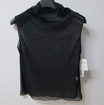 新品送料無料●パワーネット スケスケ ノースリーブトップス 重ねに重宝 黒ブラック拍卖