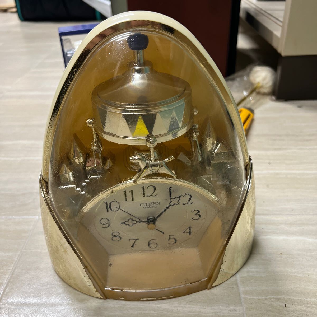 △3-7△CITIZEN 置時計 インテリア メリーゴーランド レトロ 拍卖
