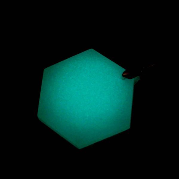残り1点★新品★送料無料 暗闇で光る! 六角形 夜光石 蓄光 ブルーグリーン レディース メンズ アクセサリー ネックレス 限定 プレゼント拍卖