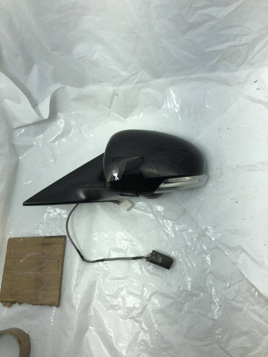 h3.130 2011年 GRX130/135 マークX 左 左側助手席側 ドアミラー 7ピン 5ピン カラーNo.202 クロ ブラック拍卖