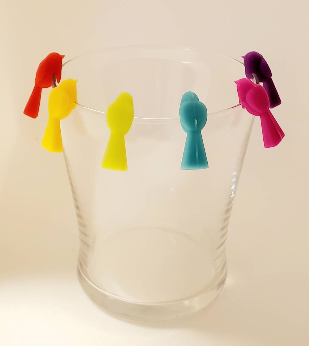 ワインチャーム 小鳥 6個セット パーティー グラス  鳥の雑貨 HANAKO拍卖