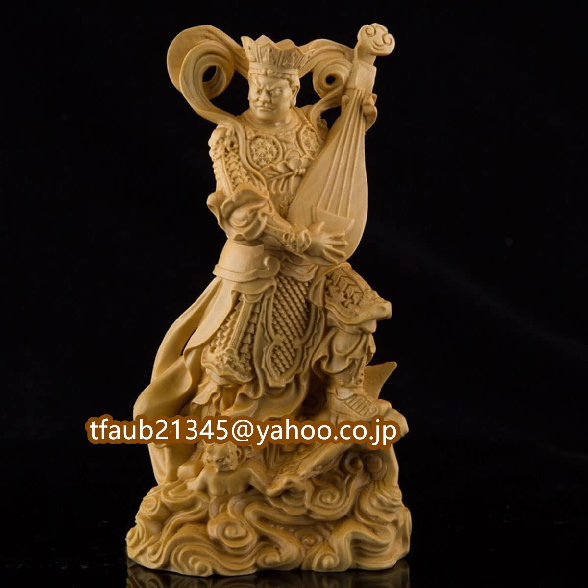 木彫りの仏像【四天王:多聞天 広目天 増長天 持国天】高級天然ツゲ木彫り 手彫 仏像 玄関おきもの風水 守護神(高さ10cm) ストア 未使用拍卖