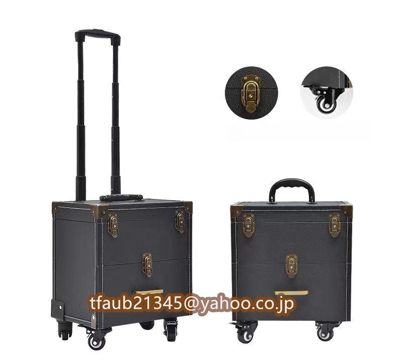 キャスター付き メイクボックス コスメボックス メイクキャリーケース プロ 大容量 化粧箱 薬箱 救急箱 鍵付き収納ケース ジュエリーケース拍卖