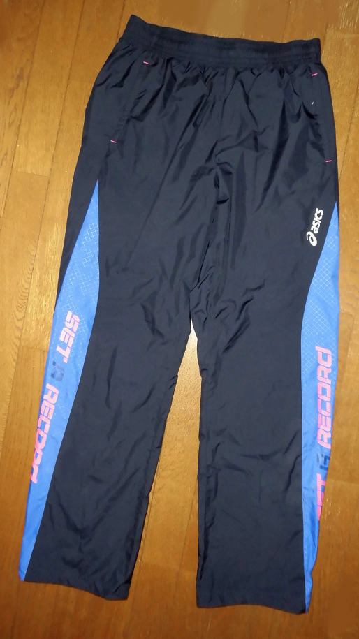 asics アシックス A77 ウィンドブレーカーパンツ ウインドブレイク トレーニングパンツ 定6195円 DNY-UML O USED 美品/ランニング陸上拍卖