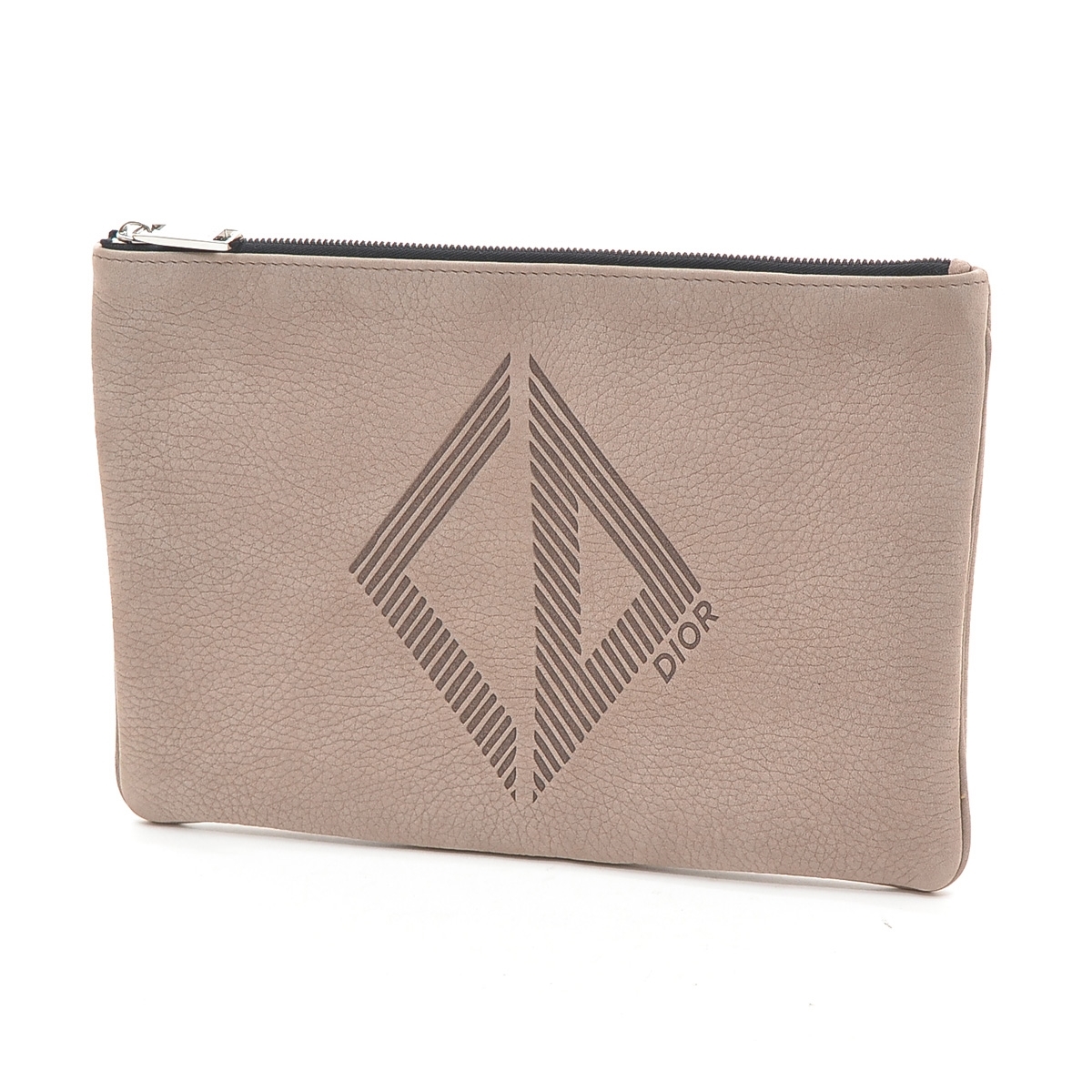 ●453883 Dior HOMME ディオールオム ●セカンドバッグ フラットポーチ ヌバックレザークラッチバッグ メンズ ベージュ拍卖