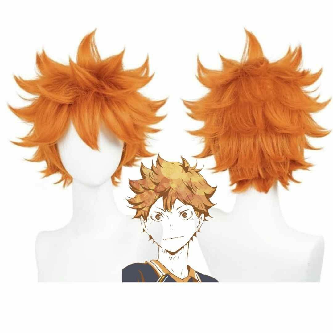 日向翔陽 ウィッグ コスプレ ハイキューかつら オレンジ 58cm国内【残5限定拍卖