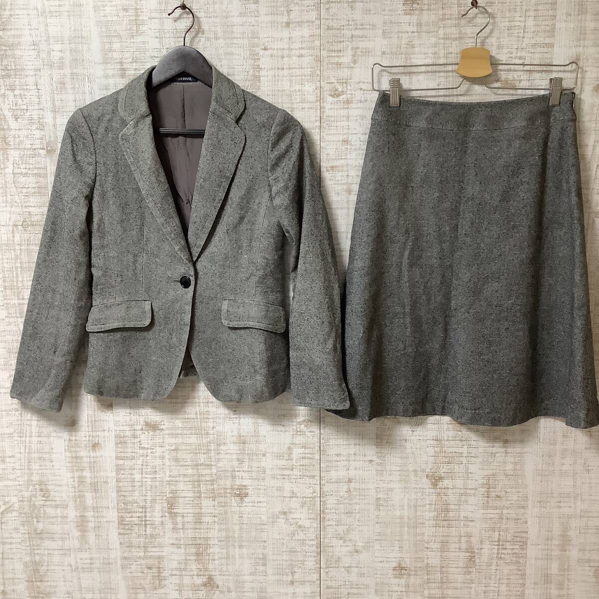 ◇NEWYORKER | ニューヨーカー カジュアルスーツ ツイード アンサンブル グレー系 サイズ9AR拍卖