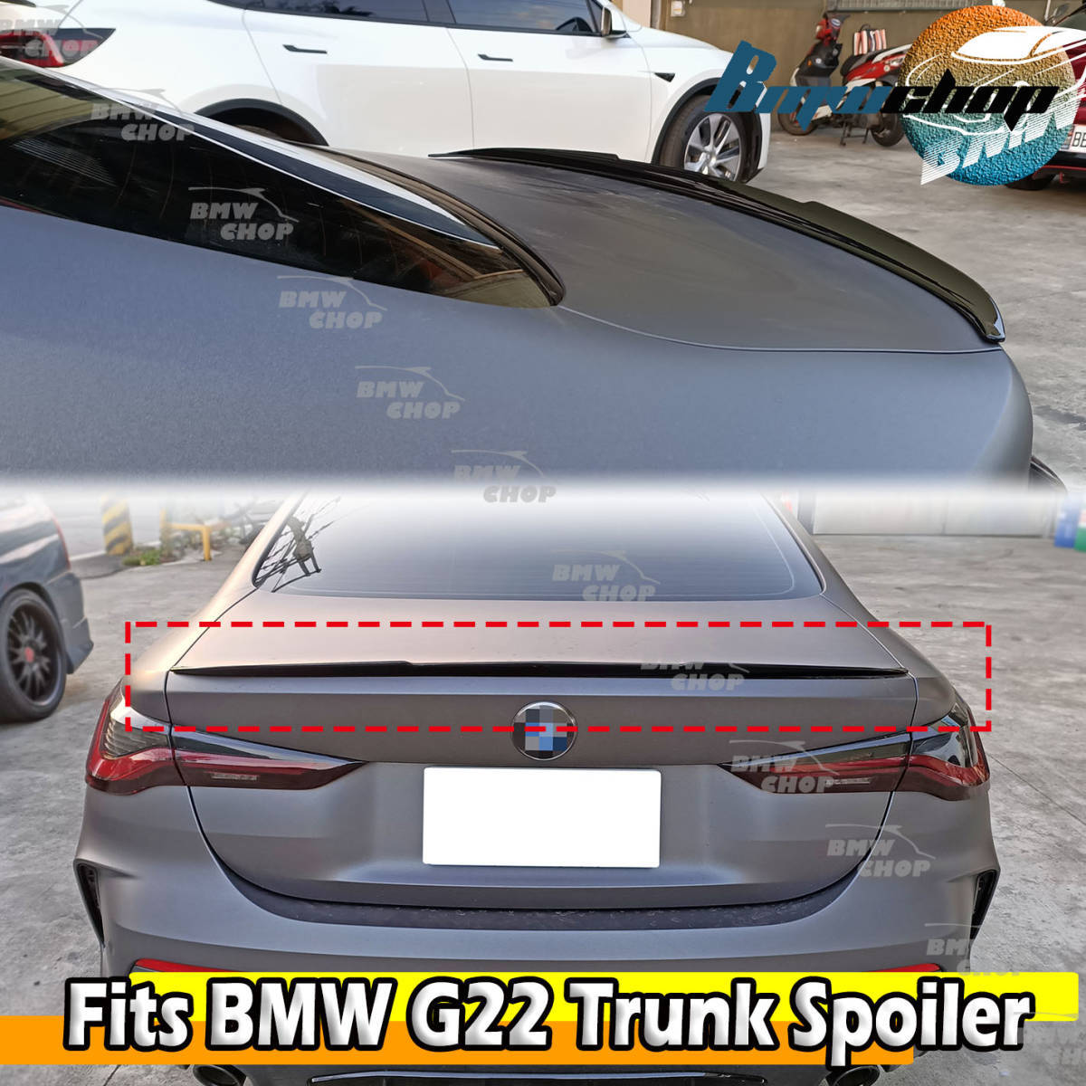 【何色でも塗装可能】V Type BMW 4シリーズ クーペ G22 G82 M4 塗装費込 リア トランクスポイラー ウィングスポイラー 2019-2024拍卖