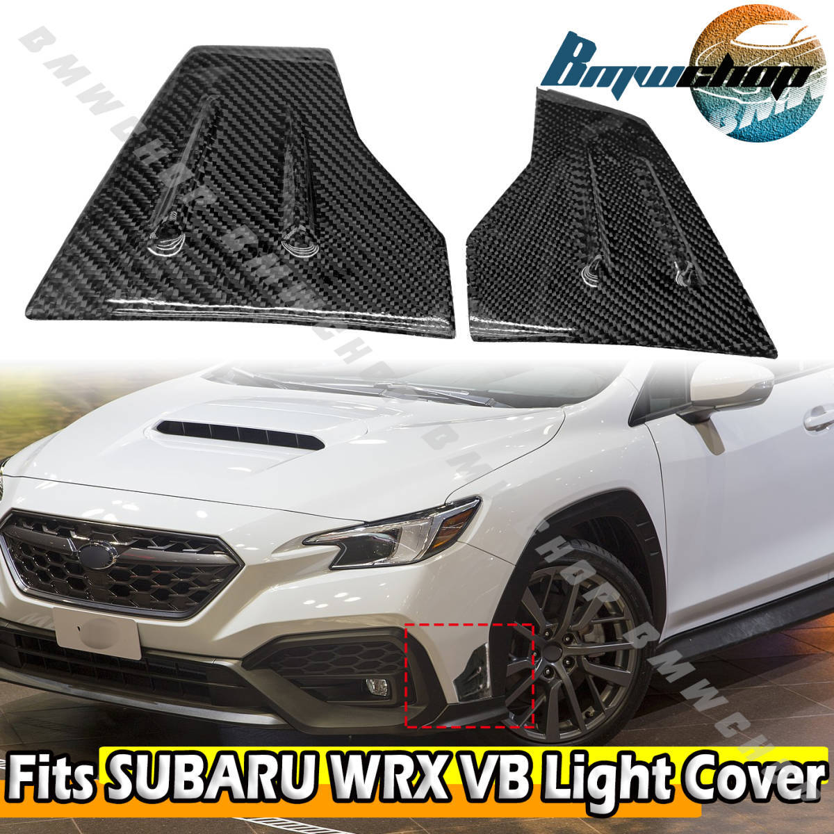カーボンフロントパンバーサイドカバー (2022y-2024y) スバル SUBARU WRX S4 STI VB系 リアルカーボン製 左右2pcs拍卖
