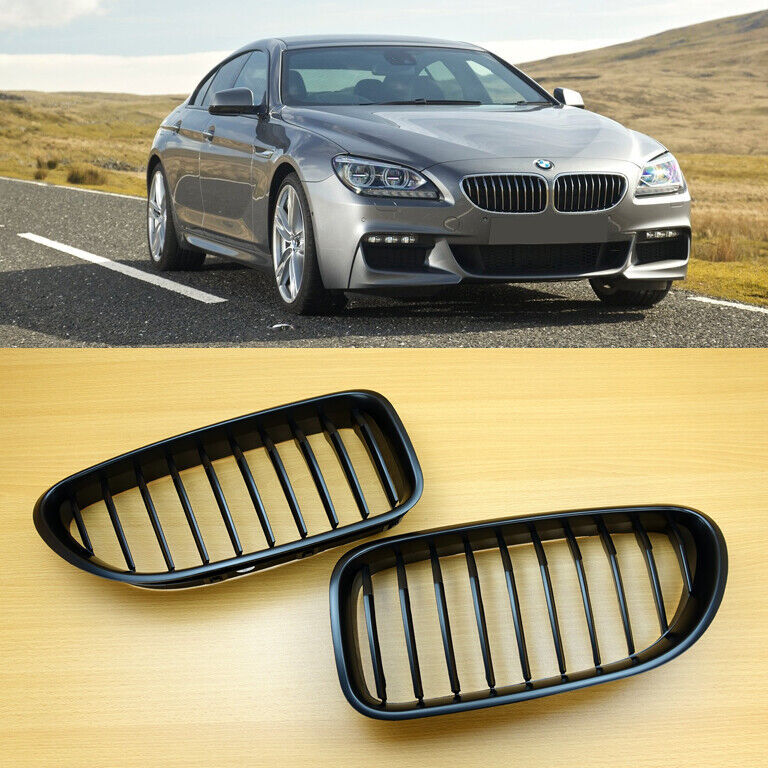 最上級品質▲BMW 6シリーズ F06 F12 F13 M6 フロントグリル マットブラック シングルバー 艶消黒 セット ABS製 2012-2017拍卖
