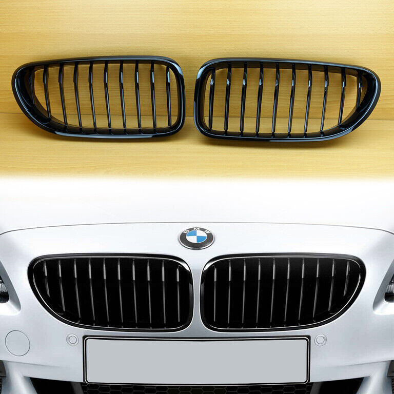 最上級品質▲BMW 6シリーズ F06 F12 F13 M6 光沢黒 艶あり黒 シングルバー フロントグリル セット ABS製拍卖
